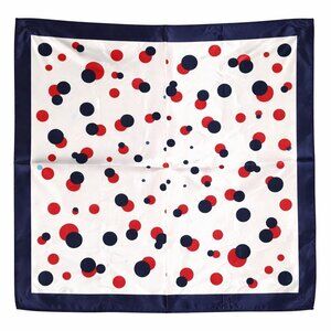 Patriotic Red White Blue Polka Dot Satin Square Scarf 20x20 Hair Neck Wrap
